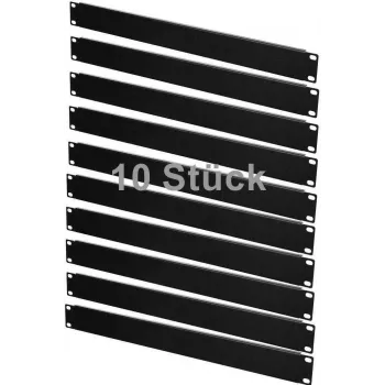 IT-BUDGET VALUE PACK 10x 19 inch Rack Blanking Panels 1U Black Steel ZAA90ITBBP1HES