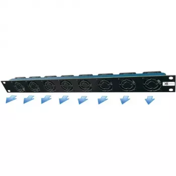 Liebernetz 19 inch 1U rack fan unit, horizontal exhaust, 95 m³/h, 12V DC, 34 dB, black (90LN19LUE1HE8BR)