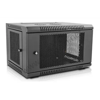 IT-BUDGET 19 inch Network Cabinet SWA - 6U - 570x600 mm - Perforated Front and Sides - Removable Side Panels - Wall and Floor Mounting - Accessory Kit - Black (90ITB19MSR666TS)