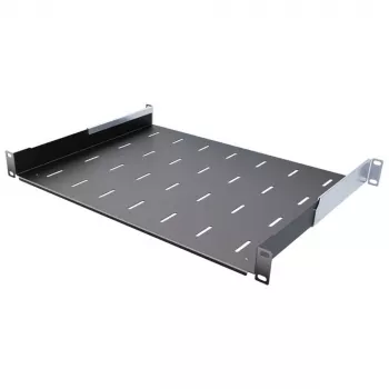 IT-BUDGET 19 inch rack shelf / equipment tray - 40 kg load capacity - 350 mm depth - depth-variable mounting - black (90ITB19FB350S)