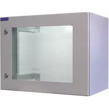 RESISTER 19 inch Network Cabinet PRO - IP66 Outdoor & Industrial - Viewing Window Door - 9U - 600x400 mm - Light Grey (90RR19WV94GG)