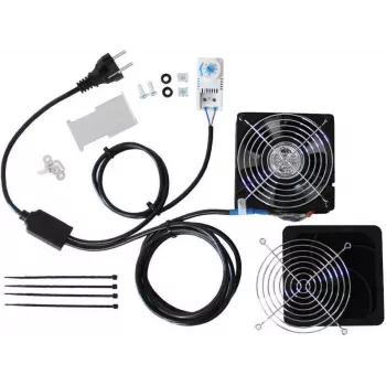IT-BUDGET IT Cabinet Fan Kit with Thermostat, 160 m³/h, 230 V, Pre-wired, 1 Fan 90ITBTKD180603KTHS128