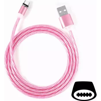 CYOO Flow Light USB-C Cable 1m Pink with Glowing LED Flow Effect CY120984