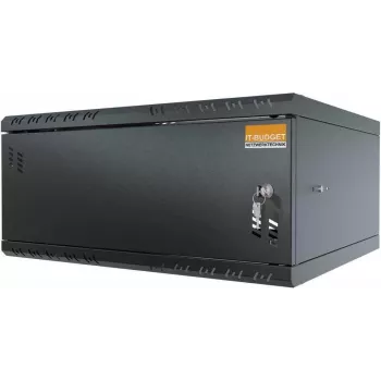 IT-BUDGET TAUNUS 19 inch Wall Cabinet 4U, 450 mm Deep, Lockable Steel Door, Black 90ITB19445MS