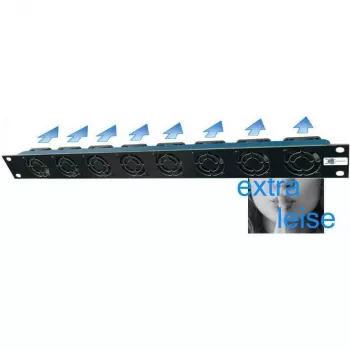 Liebernetz 19-SILENT fan unit - horizontal airflow intake - 50 m³/h - 1U - 12V DC - super quiet 15 dB - black (90LN19LUE1HE8BS)