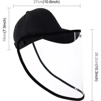 CYOO Anti-Spit Protective Baseball Cap with Transparent Face Shield (CY121630)