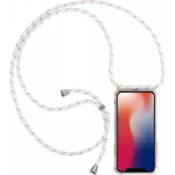 CYOO necklace case with lanyard for iPhone 12 mini (5.4 inch) – white silicone CY122105