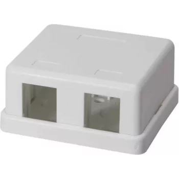 IT-BUDGET Surface-Mounted Data Outlet for 2 x RJ45 Keystone Modules - White 90ITBAKPG2P