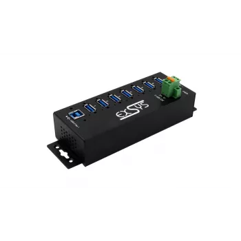 EXSYS USB 3.2 Gen1 7-Port Industrial Hub with DIN Rail Kit and 15kV ESD Protection (EX-1187HMVS-2)