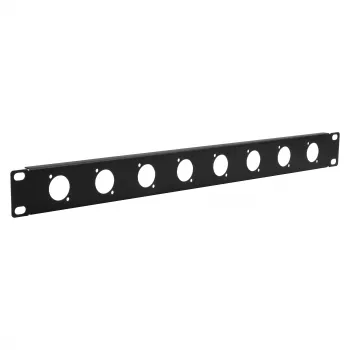 EXSYS 19-inch 1U rack panel with 8 D-type (XLR) cut-outs, black EX-49297