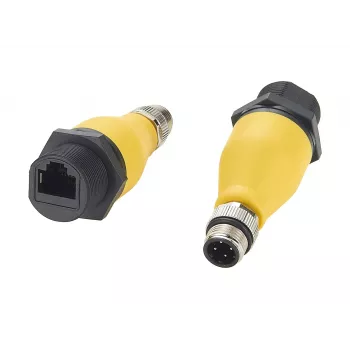 EXSYS EX-49524 Industrial M12 D-code 4-Pin plug to RJ45 socket adapter, IP67, Fast Ethernet