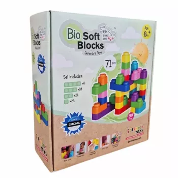 Gerardo's Toys Soft Building Blocks Set, 71 Pieces, EVA Foam, Multicolour