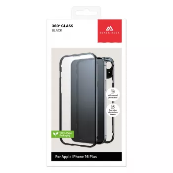 Black Rock Cover 360° Glass for Apple iPhone 16 Plus, Black 00228104