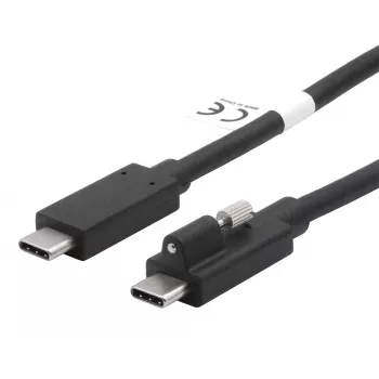 EXSYS EX-K1595V-2.0 USB-C to USB-C Cable, 2m, Black, Screw Lock