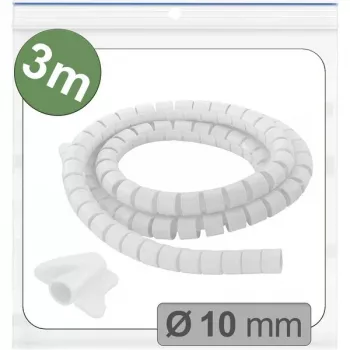 Quadrios 25CA743 Expandable Braided Sleeve, PET, White, 3 m, 10 mm max. Bundle