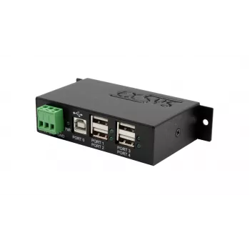 EXSYS EX-1594HMS USB 2.0 4-Port Industrial Hub with DIN Rail Kit