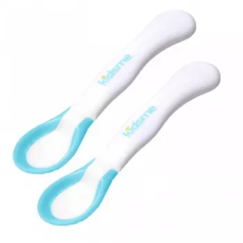 Kidsme Temperature-Indicating Feeding Spoons (2-Pack), Aquamarine, 6+ Months