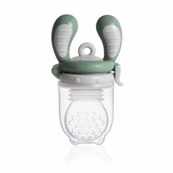 Kidsme Food Feeder Large Grey - Baby Fruit & Vegetable Nibbler, 6+ Months, Silicone Pouch, BPA-Free