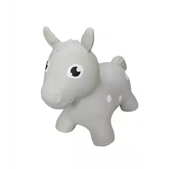 Gerardo's Toys Grey Horse Hopping Animal for Children from 12 Months, Inflatable Hopper with Pump, up to 50 kg, for Indoor and Outdoor Use
