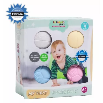 Gerardo's Toys GT7710 Baby Massage and Sensory Ball Set, 4 Pieces, Various Textures and Colours, from 6 Months