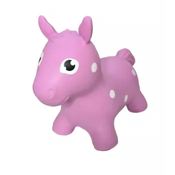 Gerardo's Toys Pink Hopping Horse – Hopping Animal Toy for Children, Durable PVC, 50 kg Load Capacity, 28 cm Seat Height, CE and EN71 Certified