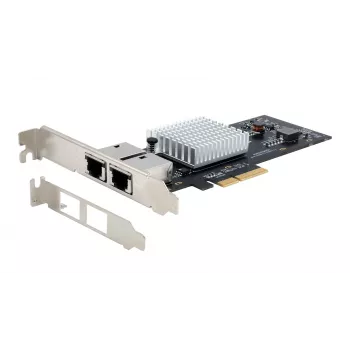 EXSYS Dual 10 Gigabit Ethernet PCIe x4 Card, Intel X550-AT2, 2x RJ45, Low-Profile EX-60222