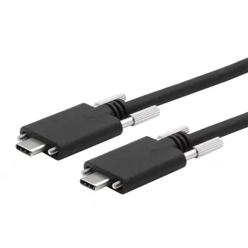 EXSYS USB 3.2 Gen 2x1 Type-C Cable with Locking Thumbscrews, 1.0m, Black EX-K1592V-1.0