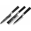 SAMURA SP5-0220 3-Piece Kitchen Knife Set, AUS-8 Stainless Steel Blades, Black ABS Handles, Paring, All-Purpose and Chef's Knife