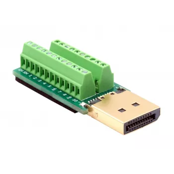 EXSYS EX-49052 DisplayPort Plug to 20-Pin Screw Terminal Block Adapter