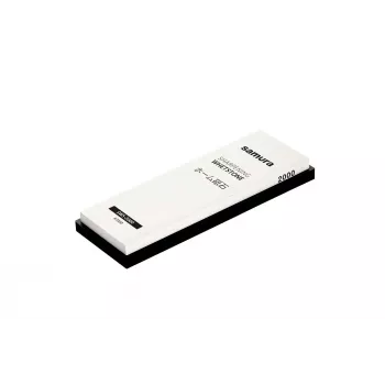 SAMURA SWS-2000 Double-Sided Water Stone for Sharpening Kitchen Knives, 1000/3000 Grit, with Non-Slip Silicone Base