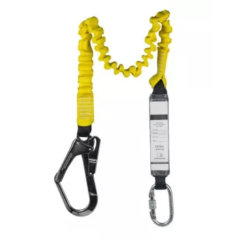 C.K Tools T8008 Fall Arrest Harness with Shock Absorber, 2m, Single Leg, Steel Carabiner Hook and Scaffold Hook, EN 354/355/362