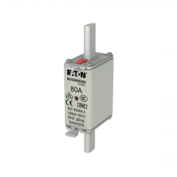 Eaton 80NHG0B NH Fuse Size 0, 80 A, 500 V AC, gG, Mechanical Indicator, 3-Pack