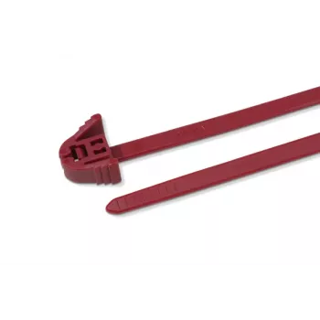 HellermannTyton REZ300 Reusable Cable Tie, Polyamide 6.6, Red, 300 mm x 7.6 mm, 100-Pack 115-00043