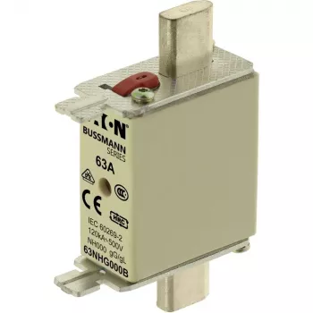 Eaton 63NHG000B NH Fuse Link, Size 0, 63 A, 500 V AC, gG