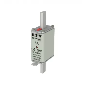 Eaton 6NHG0B NH Fuse with Mechanical Indicator, Size NH0, 6 A, 500 V AC, gG, 3-Pack
