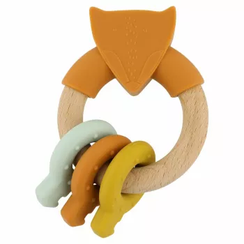 Trixie Wood & Silicone Baby Toy, Fox, 0m+