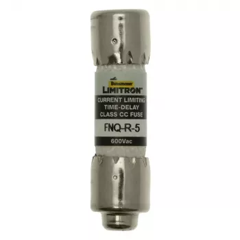 Eaton FNQ-R-5 time-delay fuse, 5 A, 600 V AC, Class CC, 10-Pack