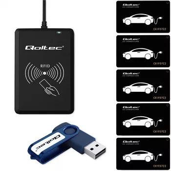 Qoltec Hotel EV System | EV Card Programmer + Software + 5 EV Cards