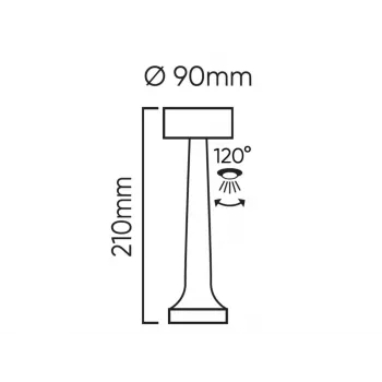 LED Line Lite RIWIA Desk Lamp, 1W, 120lm, 1800mAh, Gold