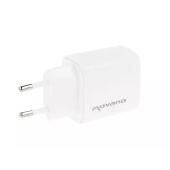 MOVANO GaN 30W USB-C PD + USB-A Charger (White)