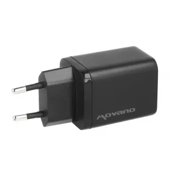 MOVANO GaN 45W USB-C PD + USB-A Wall Charger (Black)