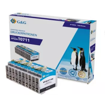 G&G Compatible Ink Cartridge Set for Canon PGI-710/CLI-711 – Black, Cyan, Magenta, Yellow – 4-Pack (NP-R-0711 Series) 1P0711-10