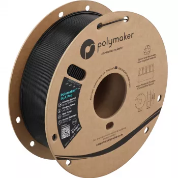 Polymaker PolyLite PLA Pro 1.75mm HS Tough Metal Black 1kg 3D Filament (PA13027)