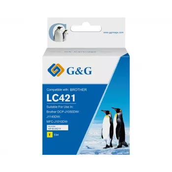 G&G Compatible Ink Cartridge Brother LC421Y Yellow (200 Pages) 20562