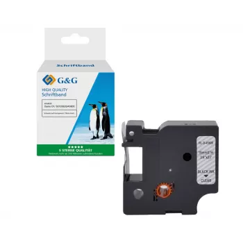 G&G Compatible Dymo D1 Label Tape 19mm x 7m Black on Transparent (5DY45800-TD)