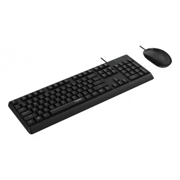 Rapoo NX1500 Wired Keyboard and Mouse Set, Full-Size QWERTZ, Black R-13100
