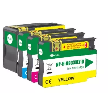 G&G Compatible Ink Cartridges 4-Pack Black/Cyan/Magenta/Yellow for HP 932XL/933XL (GP-H932XLBK/933XLCMY-4P)