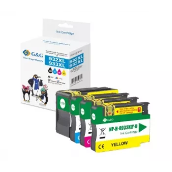 G&G Compatible Ink Cartridges 4-Pack Black/Cyan/Magenta/Yellow for HP 932XL/933XL (GP-H932XLBK/933XLCMY-4P)
