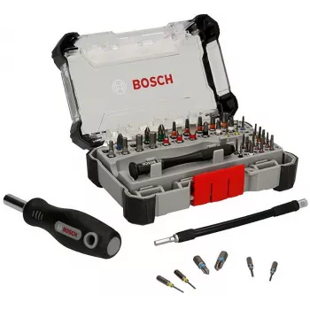 Bosch Precision Screwdriver Bit Set Display, 5 Sets with 33 Pieces (165 Total), S2 Steel, 1/4 inch Hex, PH/PZ/S/H/T Bits, Magnetic Holder, Sales Display 2607002837,0