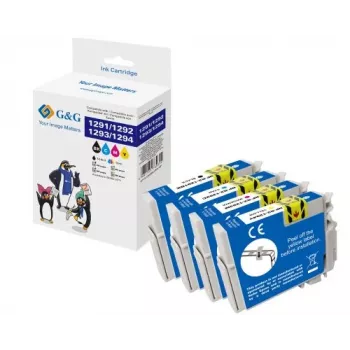 G&G 14813 XL Ink Cartridge Multipack for Epson T1295 (Black, Cyan, Magenta, Yellow)